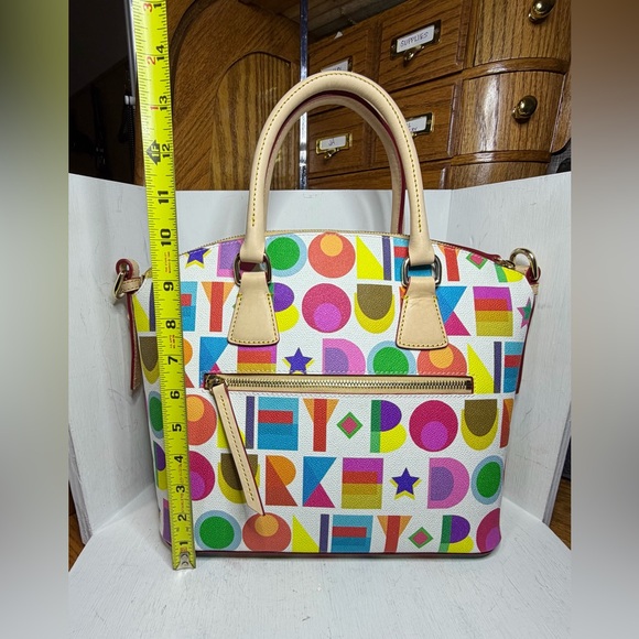 NWT Dooney & Bourke Art Deco Domed Satchel - White Multi - Picture 4 of 7
